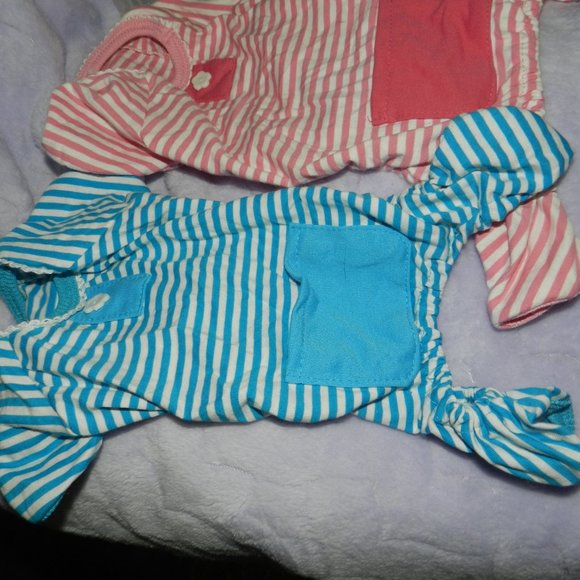 NWOT Adoriable Dog 🐾Pet Blue/Peach/White Pajamas Set of 2 Small/Medium - Picture 4 of 13